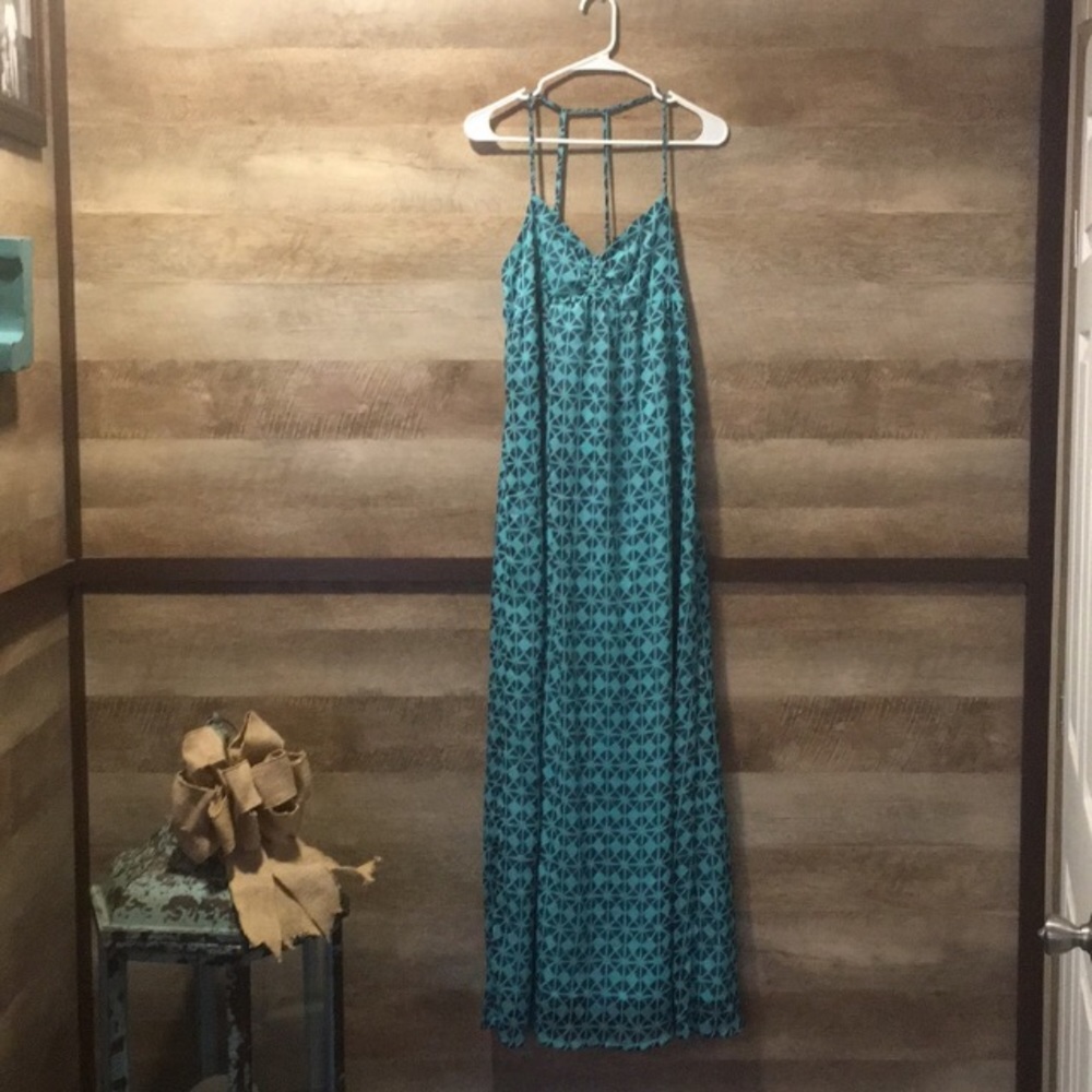Roxy Maxi Dress Turquoise & Navy Blue